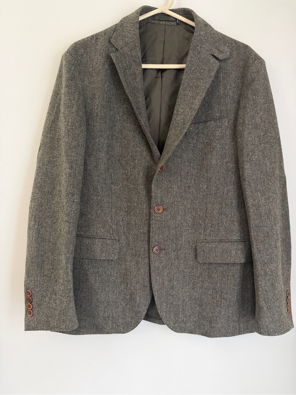 Barbour Men’s M  Herringbone 100% Wool Sport Coat Blazer 3 Button Jacket